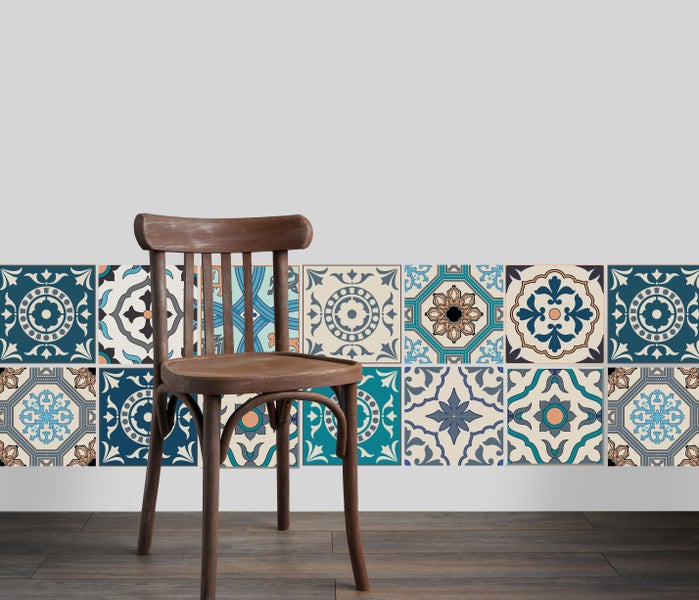 Fliesensticker, Stickerfliesen Mosaik, selbstklebend, bedruckt, ideal für Badezimmer und Küche im 12 Stück a 15x15cm_TS0360