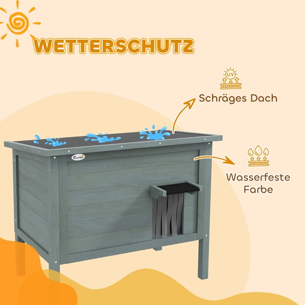 Pawhut Hundehütte mit Wetterschutz, schrägem Dach und wasserfester Farbe