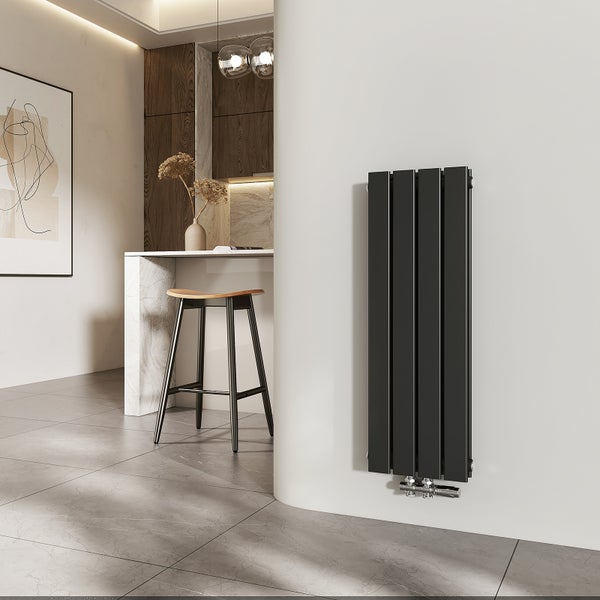EMKE Heizkörper Flach Heizkörper Design Paneelheizkörper , Vertikal, Doppellagig, 900x 300 mm, 403W Schwarz