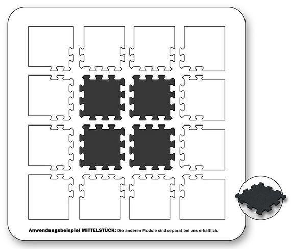 Kunstrasen-Gummifliese 30 mm – Puzzle-System-Mittelstück