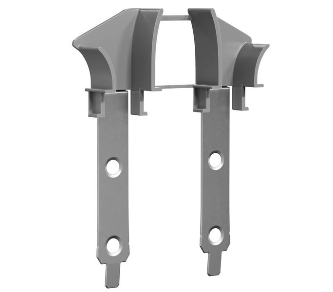 Zaunhalterung aus Metall und Kunststoff