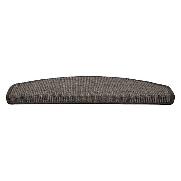 FLOORDIREKT Stufenmatte aus Sisal - Pure Nature - Umkettelt & Selbstklebend - Grau 23,5 x 65 cm - Halbrund