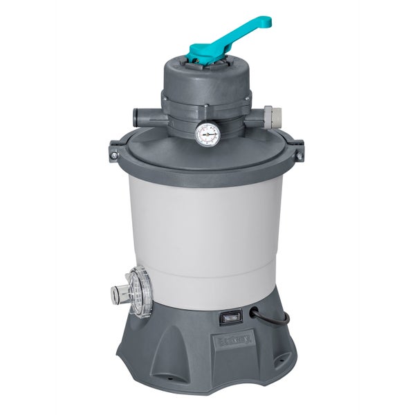 Bestway Sandfilteranlage für Pools mit Manometer und Mehrwegeventil.