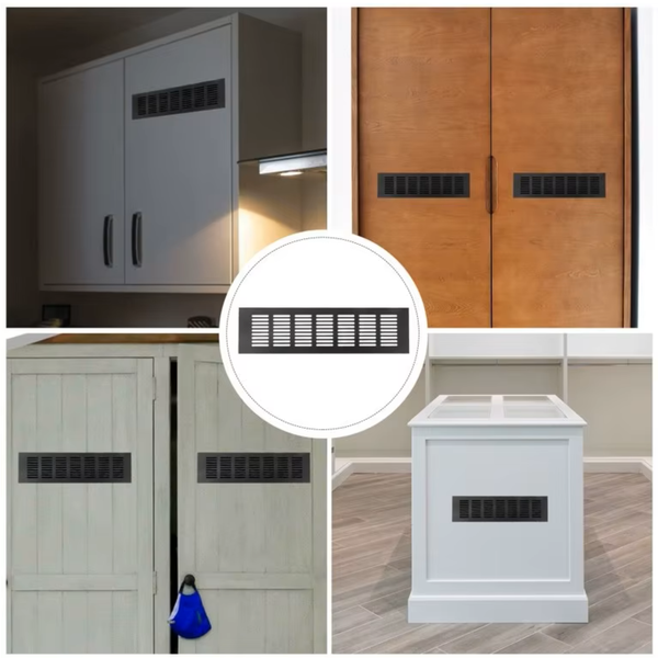 Verschiedene Installationen eines Lüftungsgitters.