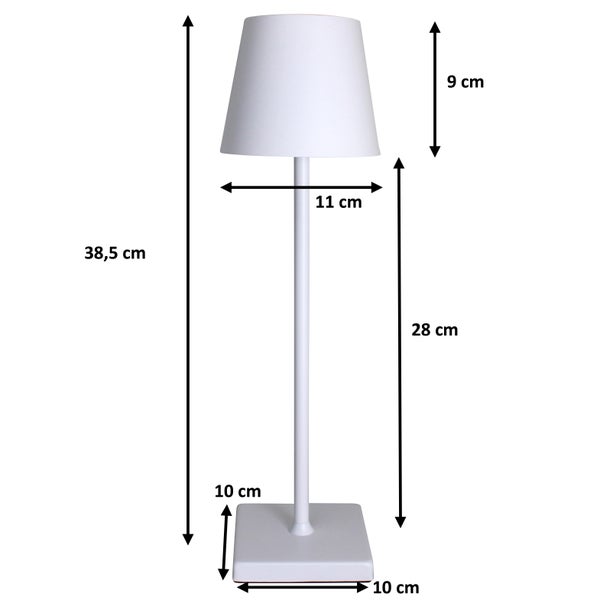 LED Lampe 2 in 1 Tischlampe und Flaschenlampe in Einem, Farbe Weiss, kabellos, dimmbar, aufladbar USB, zum Aufstecken auf Flaschen oder als Tischleuchte für zu Hause, Restaurants, Hotels, Bars