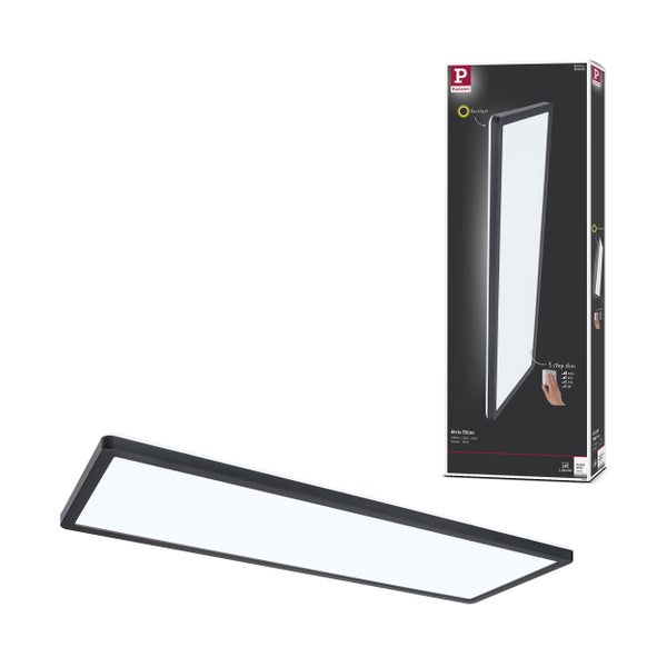 LED Panel 3-Step-Dim Atria Shine Backlight eckig 580x200mm 22W 1800lm 4000K Schwarz dimmbar