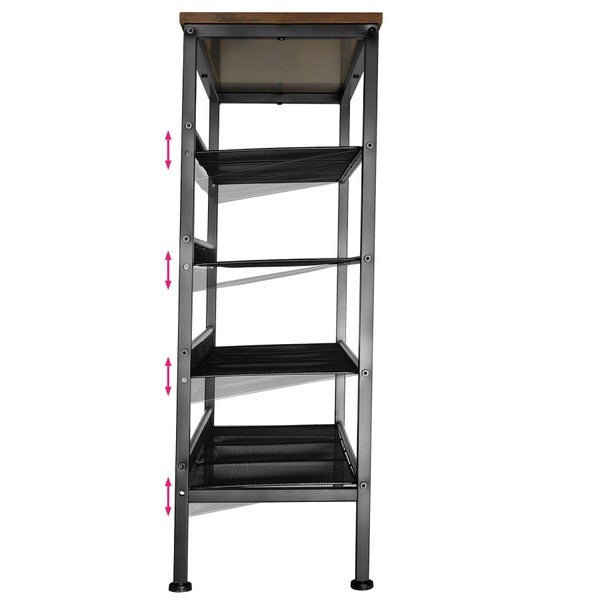 Schuhregal tectake Bournemouth 75,5 x 30,5 x 85,5 cm Industrial Style Industrial Holz dunkel, rustikal