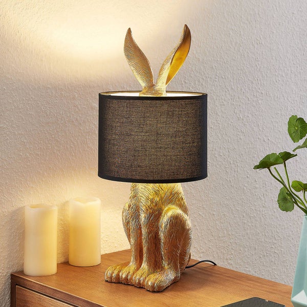 Lindby Tischlampe Lorentina (Design, Modern) in Schwarz aus Textil (1 flammig E27) - Tischleuchte Schreibtischlampe Nachttischlampe Wohnzimmerleuchte