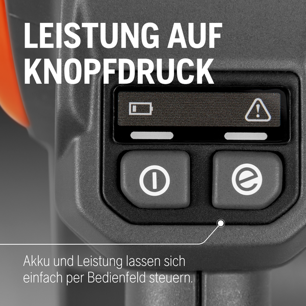 Bedienfeld zur Steuerung von Akku und Leistung