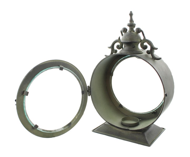 FRANK FLECHTWAREN | Laterne Bullauge, 20 x 12 x 34 cm, ohne Kerze, METALL, GLAS