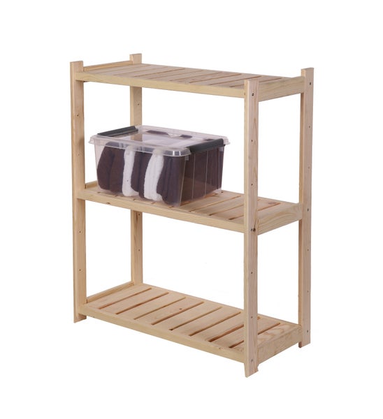 PROREGAL Holzregal SPREEWALD HxBxT 86x70x33cm 3 Ebenen Massives Kiefernholz Natur