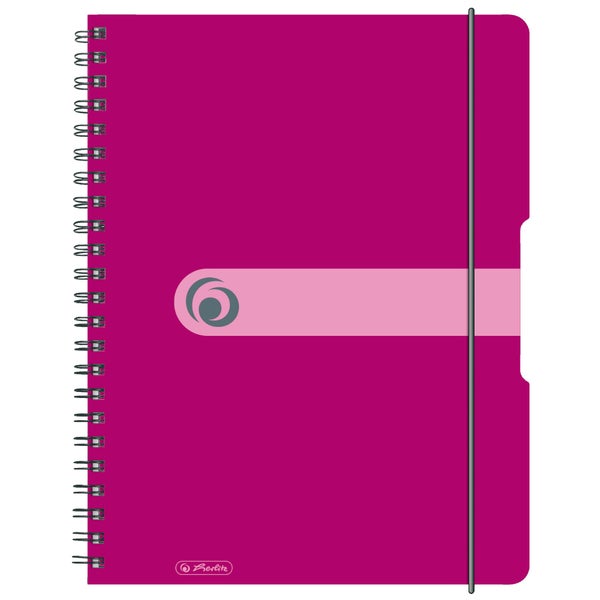 Herlitz Spiralblock A4 to go 80 Blatt kariert beere