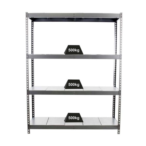Schwerlastregal METAL BEAST FOUR | HxBxT 200x210x60cm | Fachlast 500kg | Grau