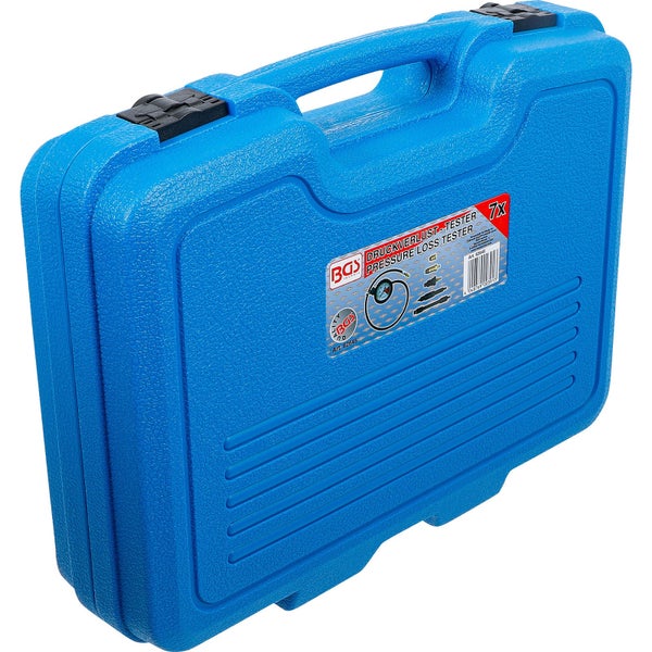 Druckverlusttester im blauen Kunststoffkoffer