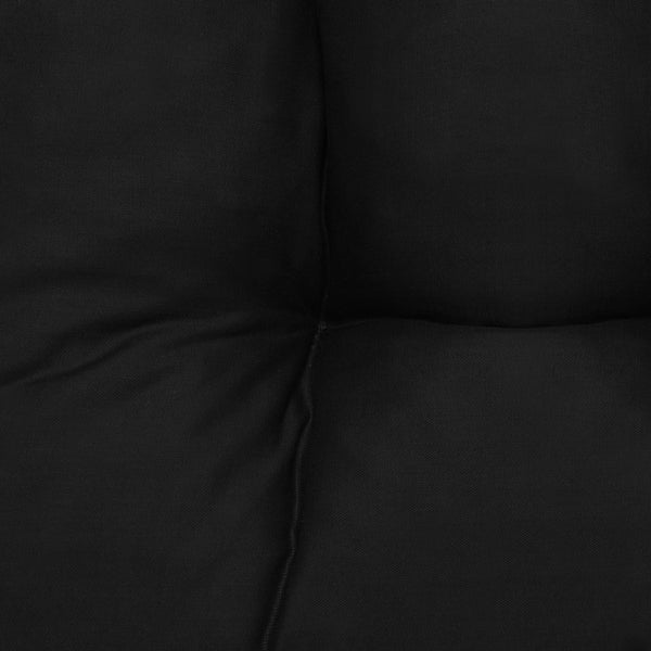 Detailansicht eines schwarzen Sitzkissens mit quadratischer Steppung