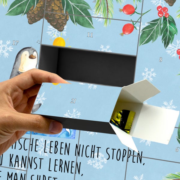 Mr. & Mrs. Panda Befüllbarer Adventskalender Pinguin Surfer - Blau Pastell