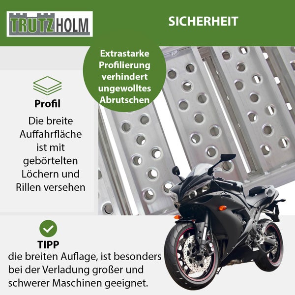 DREIBREIT by TRUTZHOLM 3-fach Auffahrrampe klappbar 215cm 1020kg Alu gelocht Verladerampe