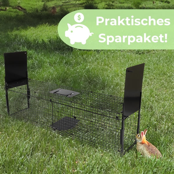 Drahtfalle für Tiere im praktischen Sparpaket auf einer Wiese