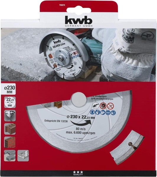 kwb KRAFTIXX Dia Trennscheibe, Durchmesser 230 mm x 22 mm, Metal, beton, Stein