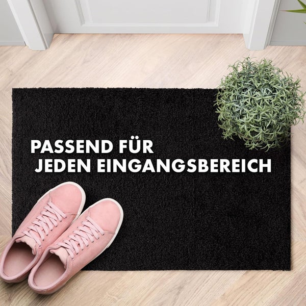 FLOORDIREKT Fußmatte Domenico - stilvolle & praktische Schmutzfangmatte - Schwarz - 50 x 80 cm
