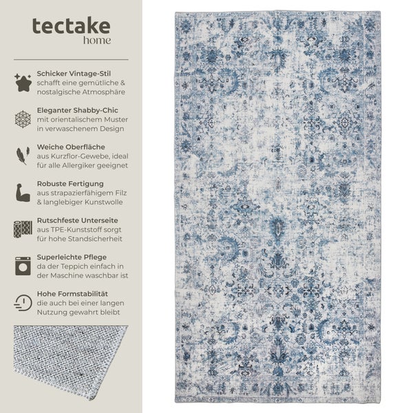Vintage Designer Teppich tectake rutschfeste Unterseite verschiedene Größen 80 x 150 cm