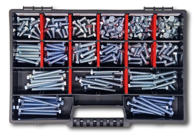 Sechskantschrauben Sortiment M6 // 6mm-60mm 200 tlg Schraubenbox DIN 933/ISO4017 Vollgewindeschrauben Maschinenschrauben Gewindeschrauben Sechskantschrauben