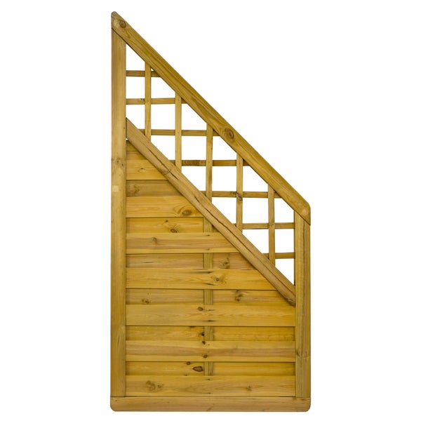 Holzzaun mit Lattenrost im oberen Bereich