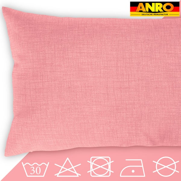 Kissenhülle Leinenoptik 30x50cm mit Füllung Pink