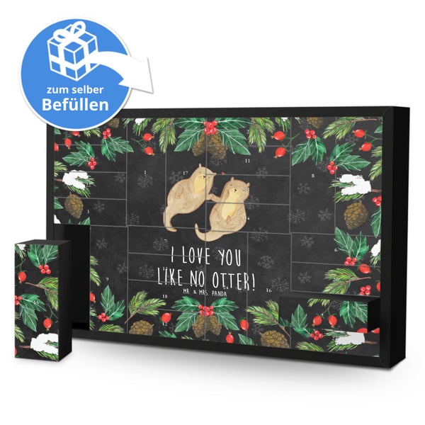 Mr. & Mrs. Panda Befüllbarer Adventskalender Otter Hände halten - Schwarz