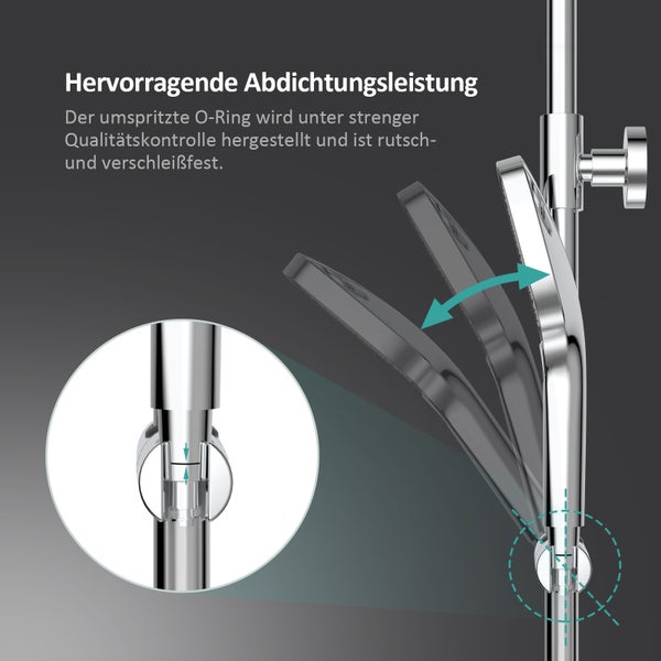 Duschstange mit O-Ring Abdichtung für hervorragende Abdichtungsleistung