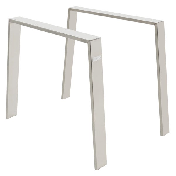ML-Design 2er Set Tischbeine Loft 90x72 cm, Silber, Profil 8x2cm, aus Edelstahl, Industriedesign, U-Form, Metall Tischgestell scandic, Tischkufen Tischuntergestell Möbelfüße, für Esstisch/Schreibtisch