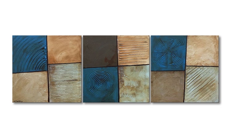 Das Wandbild -Playful Water- 210x70x2 cm handgemaltes Unikat