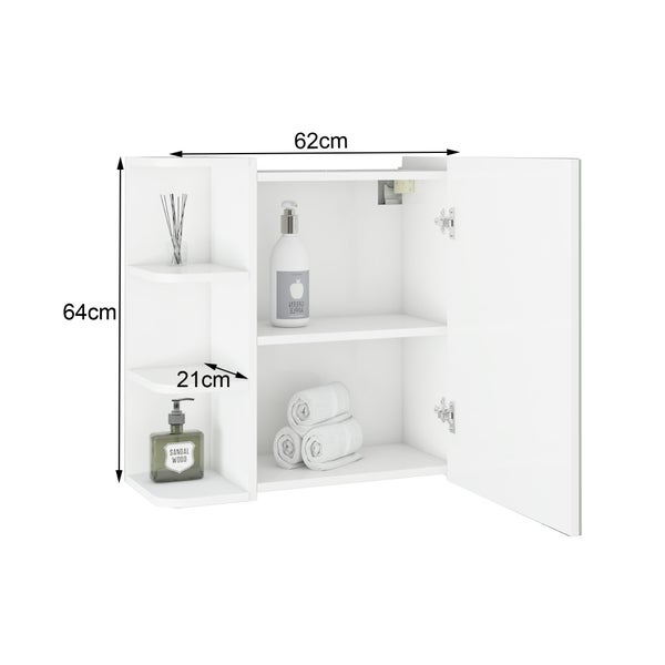 ML-Design Badmöbel-Set 2-teilig, Badezimmermöbel Set Badezimmerset Badmöbel Set, Waschtisch mit Unterschrank Spiegelschrank Hängeschrank Badezimmerschrank Badschrank, Stil Modern, Weiß, Holz, Stauraum
