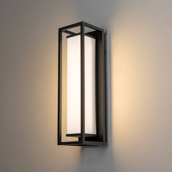 Lucande LED Wandleuchte außen Banetti (spritzwassergeschützt (Modern) in Schwarz aus Aluminium (1 flammig, ) - Außenwandleuchten Wandlampe Led Außenlampe Outdoor für
