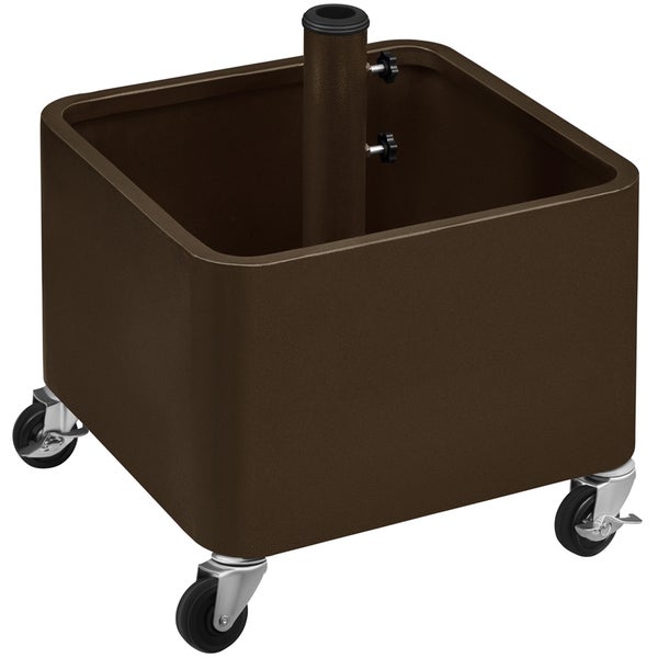 Quadratischer Sonnenschirmständer mit Rollen und Halterung