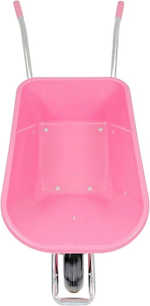 Schubkarre Matrix 100L 250kg | pannensicheres Vollgummirad | pinke Kunststoffwanne & verzinkter Rahmen