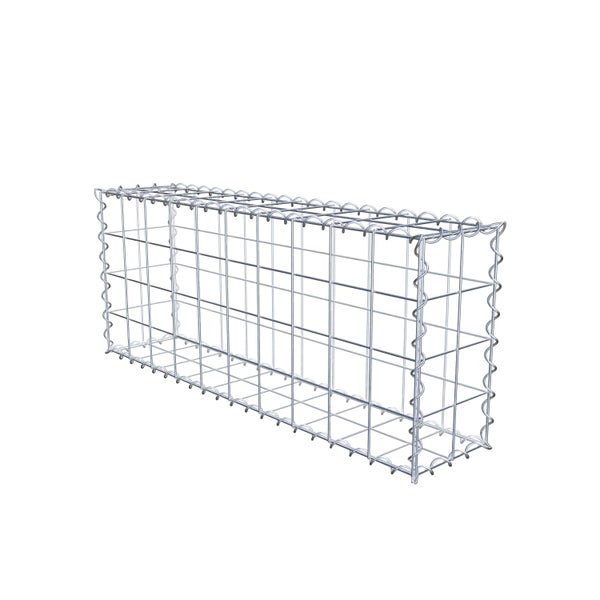 Gabione 100 cm x 40 cm x 20 cm (L x H x T), Maschenweite 10 cm x 10 cm, Spirale