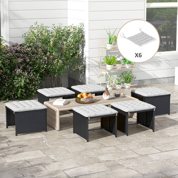Outsunny Sitzkissen, 40L x 40B x 4H cm, Polyester, grau