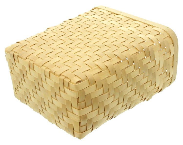 FRANK FLECHTWAREN | Wandkorb Holzspan, HOLZ, KUNSTLEDER, 25 x 15 x 28 cm, GH 39 cm