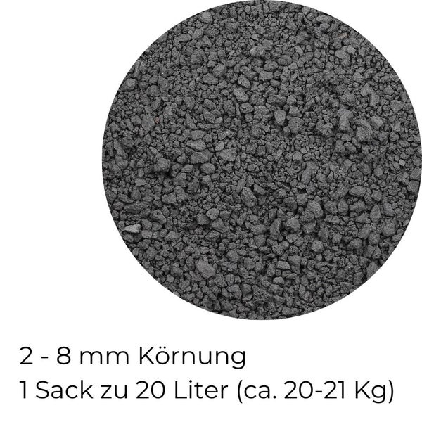 Lavastein Lavagranulat Grill Pflanzen Lavamulch für Garten Anthrazit 20L 2-8 mm Aquarium Filtermaterial Lava Vulkanstein Lavakies