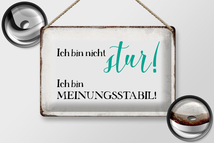 Blechschild Spruch 30x20cm bin nicht stur meinungsstabil