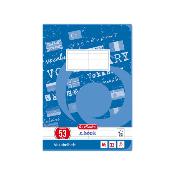Herlitz Vokabelheft A5 32 Blatt Lineatur 53