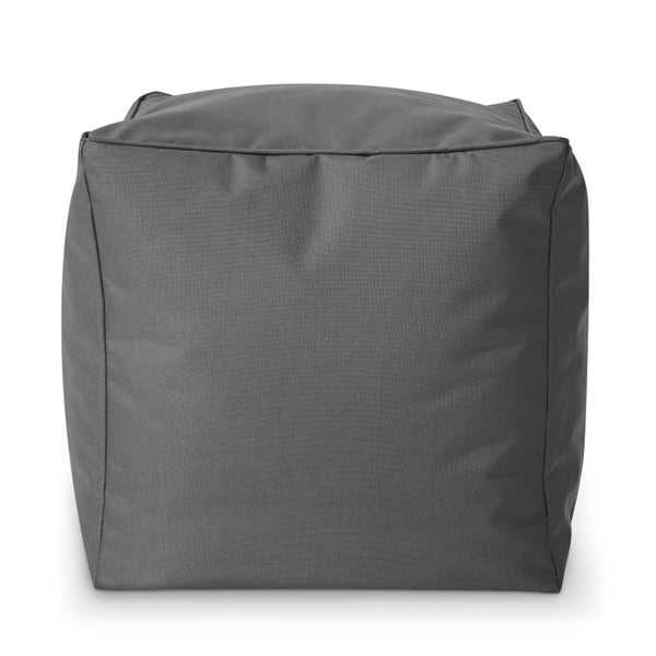 Green Bean Sitzsack-Hocker 40x40x40cm mit EPS-Perlen Füllung - Fußhocker Fußkissen Sitz-Pouf für Sitzsäcke - Bodenkissen für Kinder und Erwachsene - Fußablage Sitzkissen Sitzhocker Grau