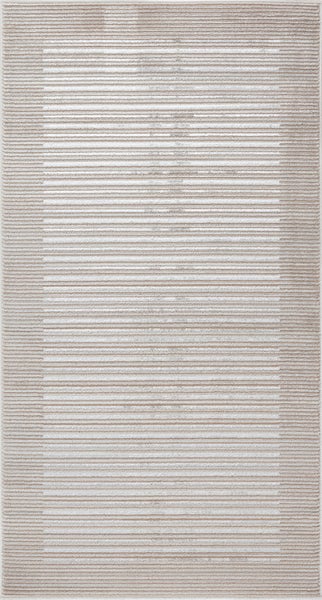 Skandinavisch Gestreifter Teppich Grau/Weiß 80x150 cm KAYSA