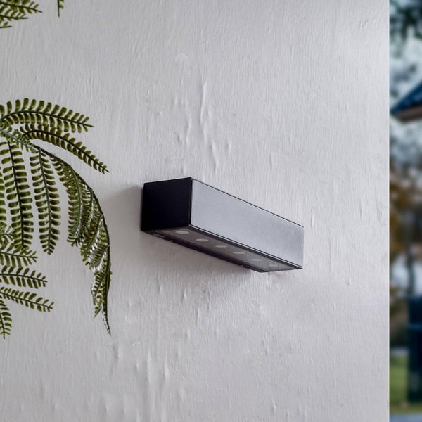 Lucande LED Wandleuchte außen Selim (Modern) in Schwarz aus Aluminium (1 flammig, ) - Außenwandleuchten Wandlampe Led Außenlampe Outdoor für Außenwand/Hauswand Haus Terrasse &