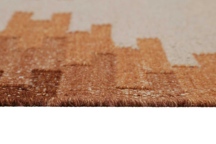 Kelim Teppich Beige Terracotta aus Wolle Belle Green Looop 80x150 cm