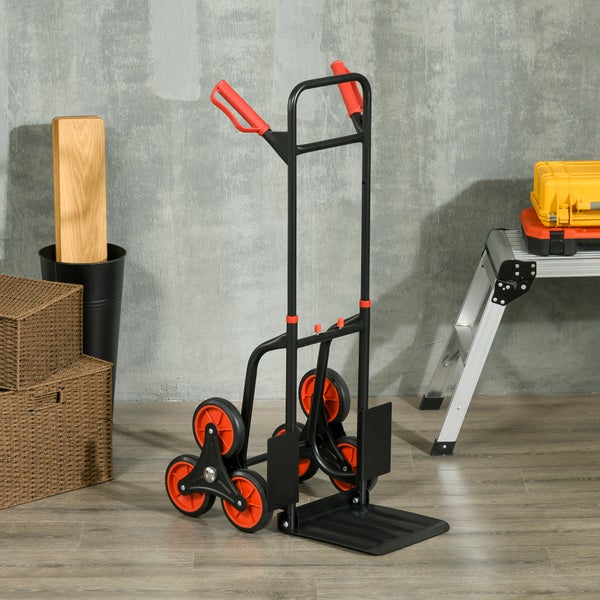 DURHAND, Treppensteiger, Sackkarre, B45 x T60 x H109 cm, Stahl, Schwarz