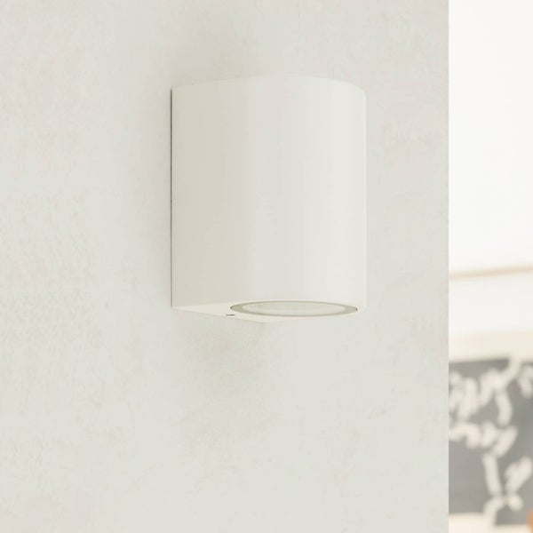 PRIOS Wandleuchte außen Tetje (Modern) in Weiß aus Aluminium (1 flammig, GU10) - Außenwandleuchten Wandlampe Led Außenlampe Outdoor für Außenwand/Hauswand Haus Terrasse & Balkon