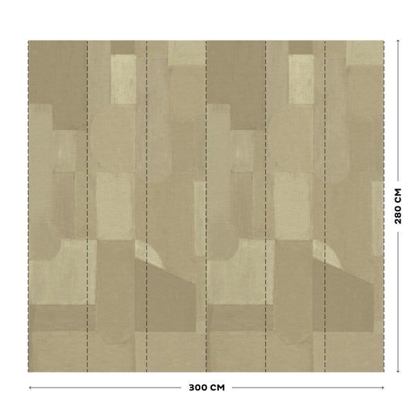 Tapete mit geometrischem Muster und den Maßen 300 cm x 280 cm