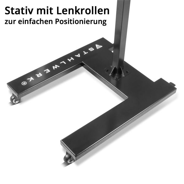 Stahlwerk Stativ mit Lenkrollen zur einfachen Positionierung